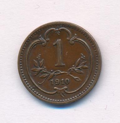 Австрия 1 геллер, 1910 (1 геллер. Австрия 1910)