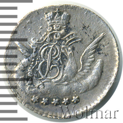 5 копеек 1757 г. СПБ. Елизавета I. Орел в облаках (5 копеек 1757г. СПБ. Ag.)