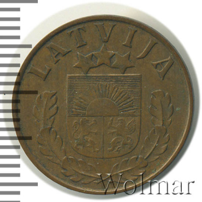 Латвия 2 сантима, 1939 (2 сантима. Латвия 1939г. Cu.)