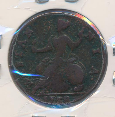 Великобритания ½ пенни, 1738 (1/2 пенни Великобритания 1738)