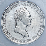 1 червонец 1757 г. СПБ Ю. Елизавета I. Орел на реверсе (5 злотых 1829 (в слабе) FH)